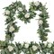 2 Pack 13Ft Artificial Eucalyptus Flower Garland with White Roses, Fake Rose Flower Greenery Garland Floral Vines for Wedding Home Party Table Runner Decor (White)